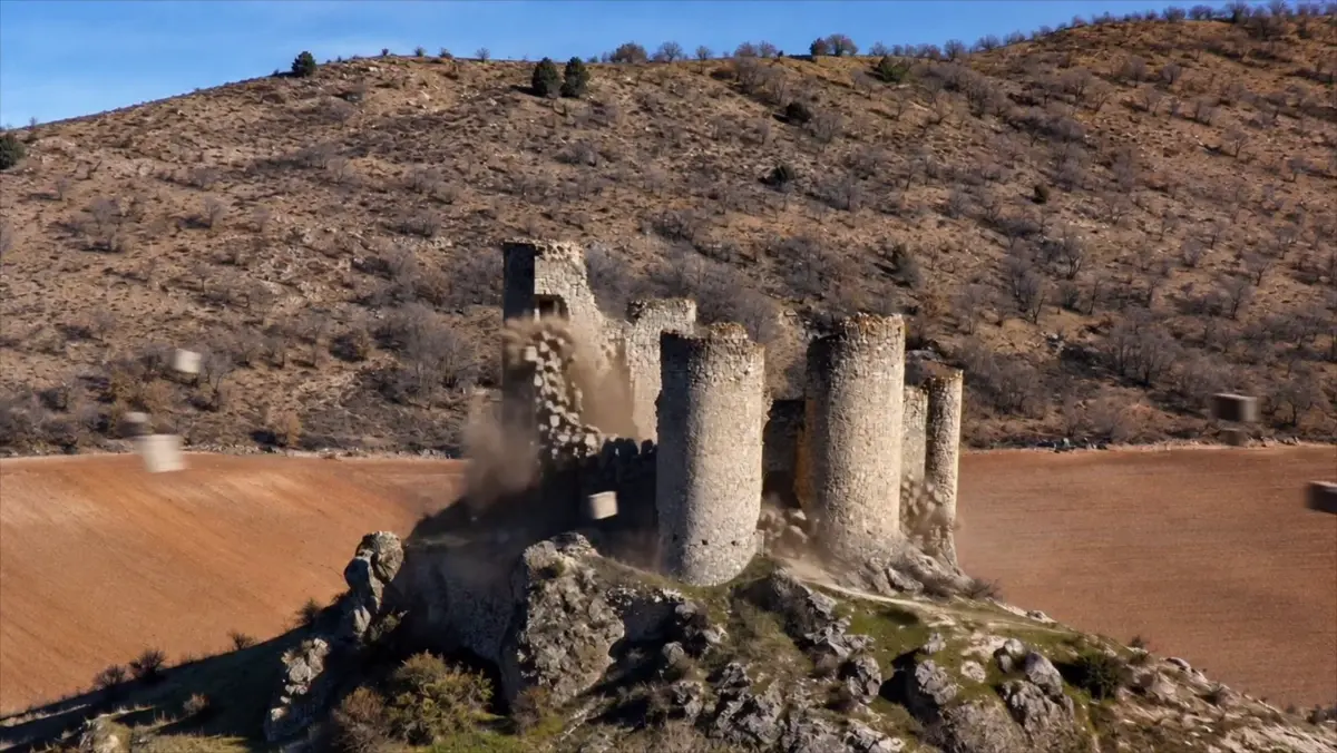 Interpretación visual de un castillo y su volumen arquitectónico