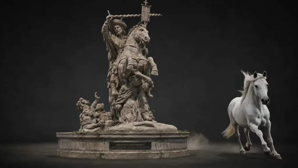 Historical sculpture reinterpreted through audiovisual production